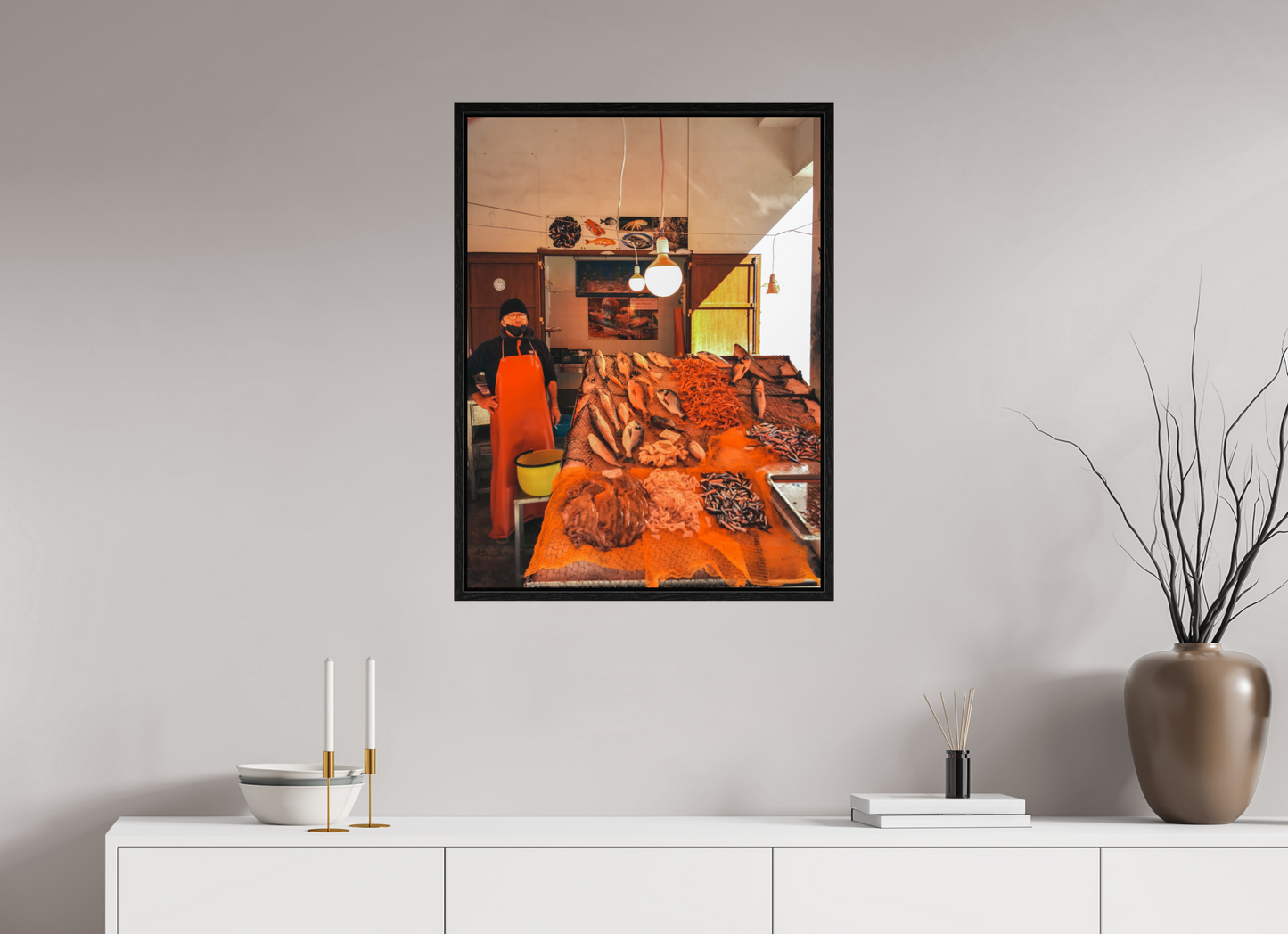 60 x 80 cm, Floater Frame Fish in Palermo