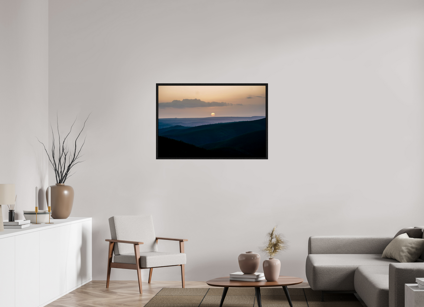 105 x 70 cm, Floater Frame African Sunset