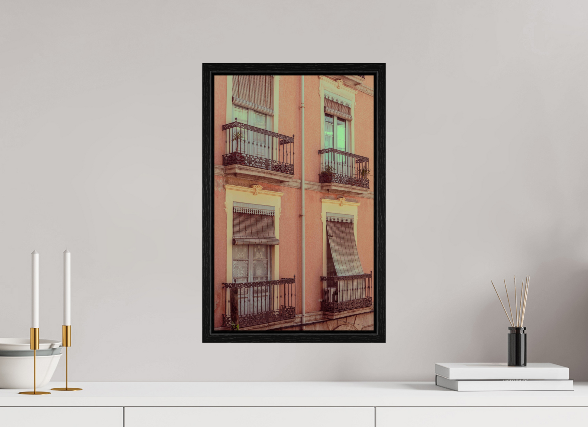 30 x 48 cm, Floater Frame Ventanas rosas