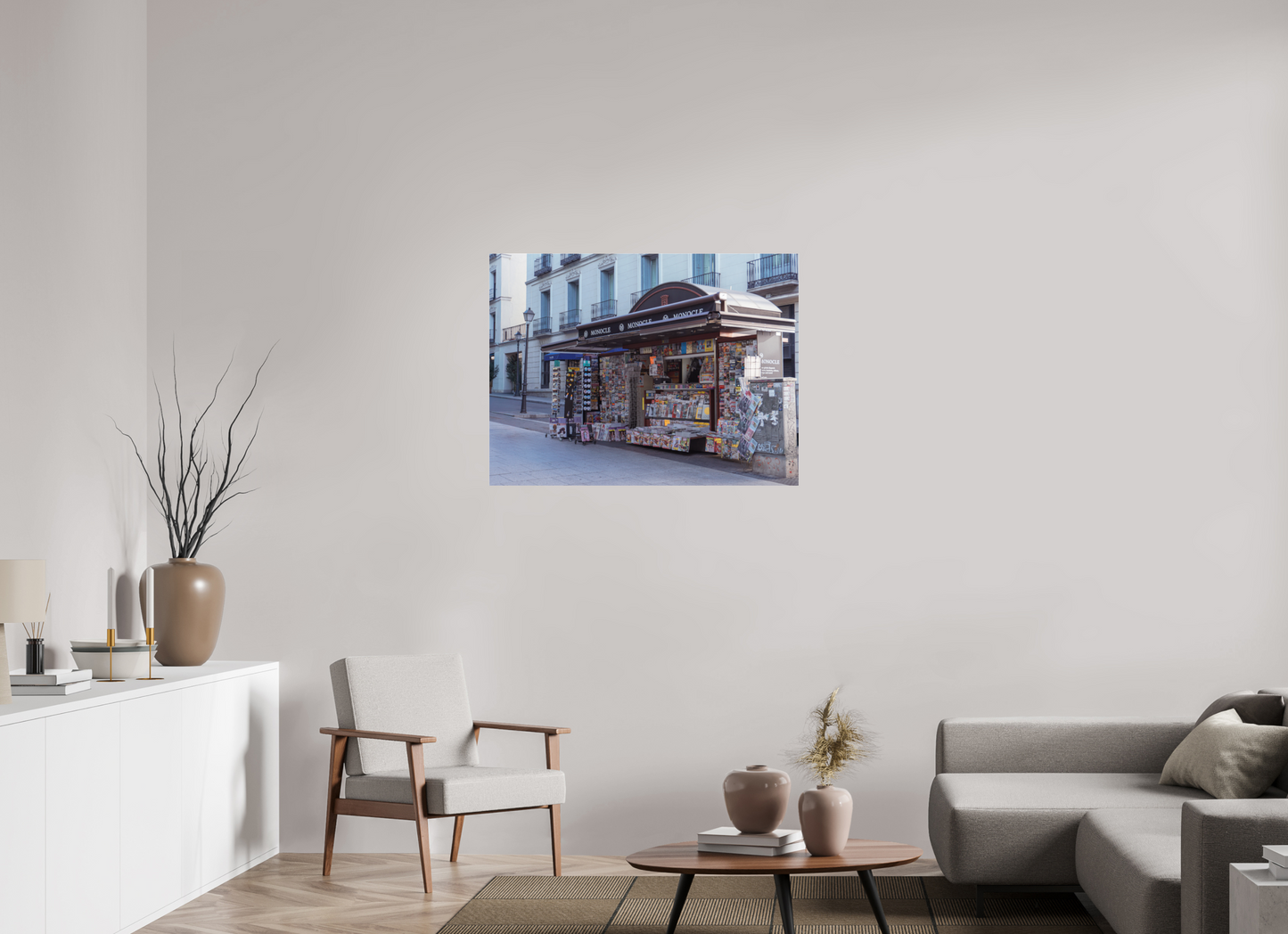 100 x 75 cm, Photo Print Under Acrylic Glass Corner stand Madrid