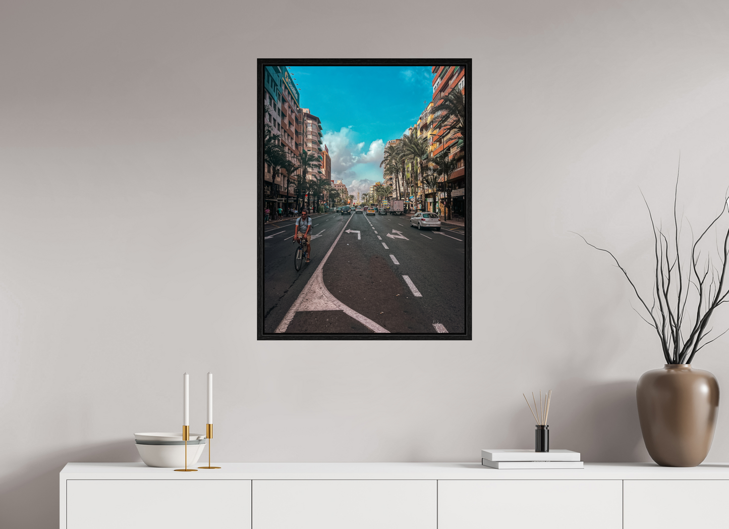 60 x 80 cm, Floater Frame The streets of Alicante
