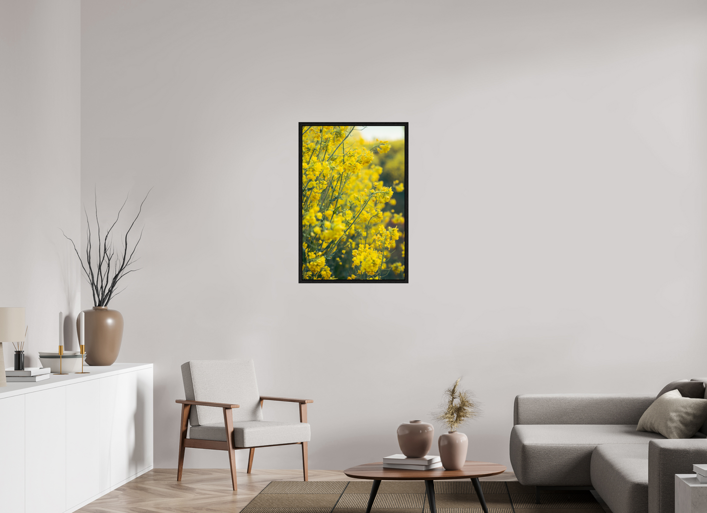 60 x 90 cm, Floater Frame Golden Bloom