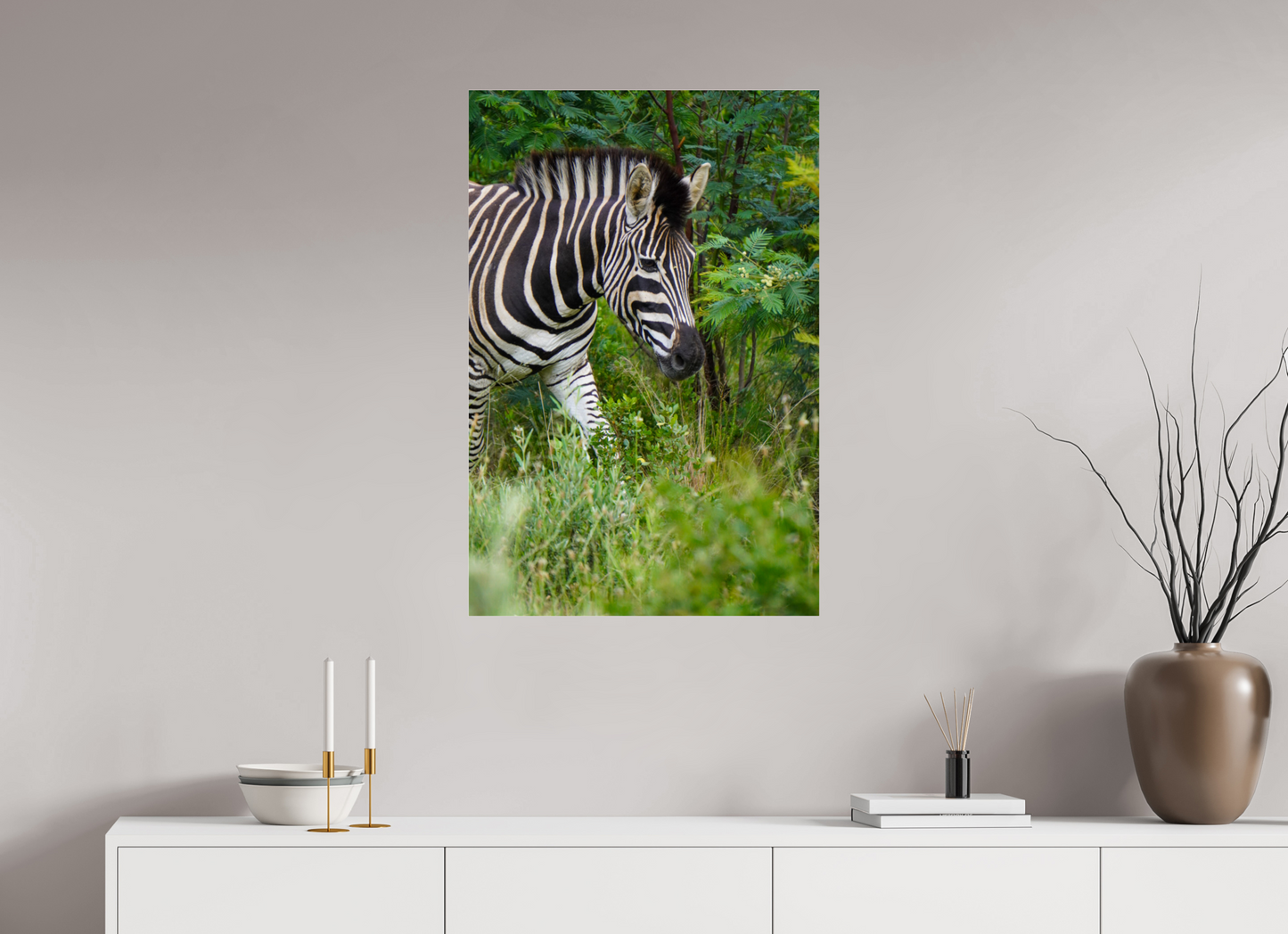 60 x 90 cm, Photo Print Under Acrylic Glass Zebra