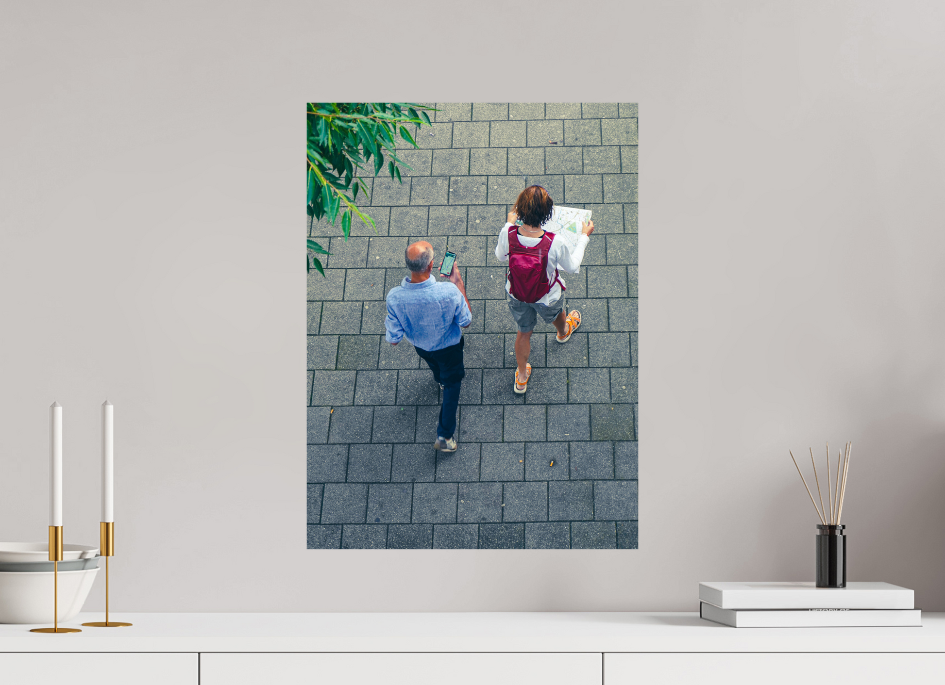 40 x 53,9 cm, Photo Print On Fuji Crystal DP II Map vs. mobile