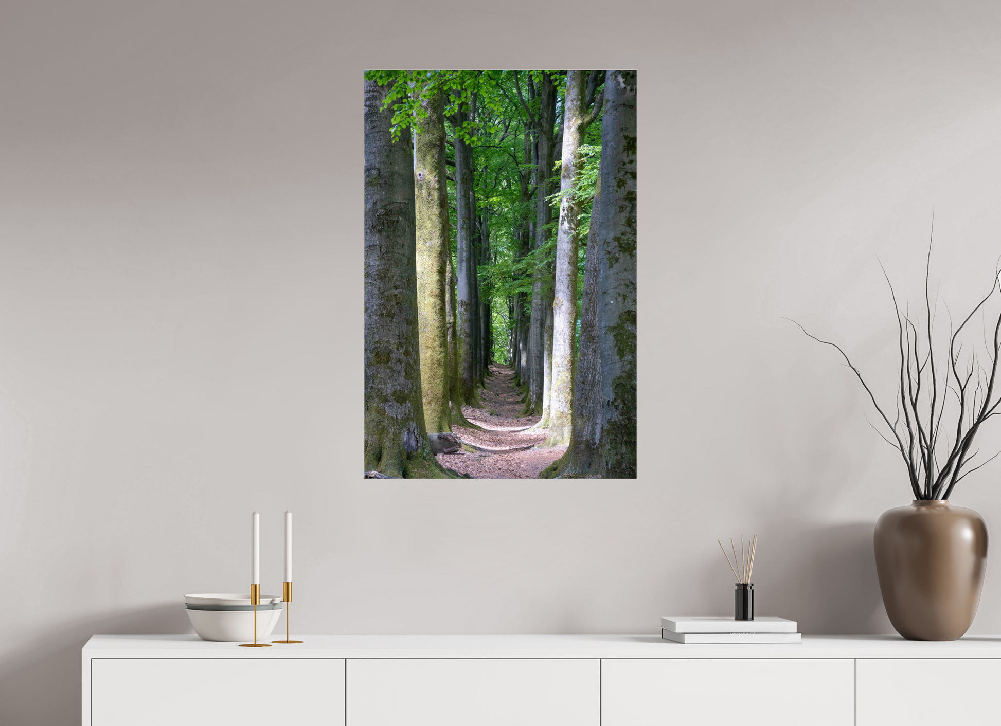 60 x 90 cm, Photo Print Under Acrylic Glass Emerald Corridor