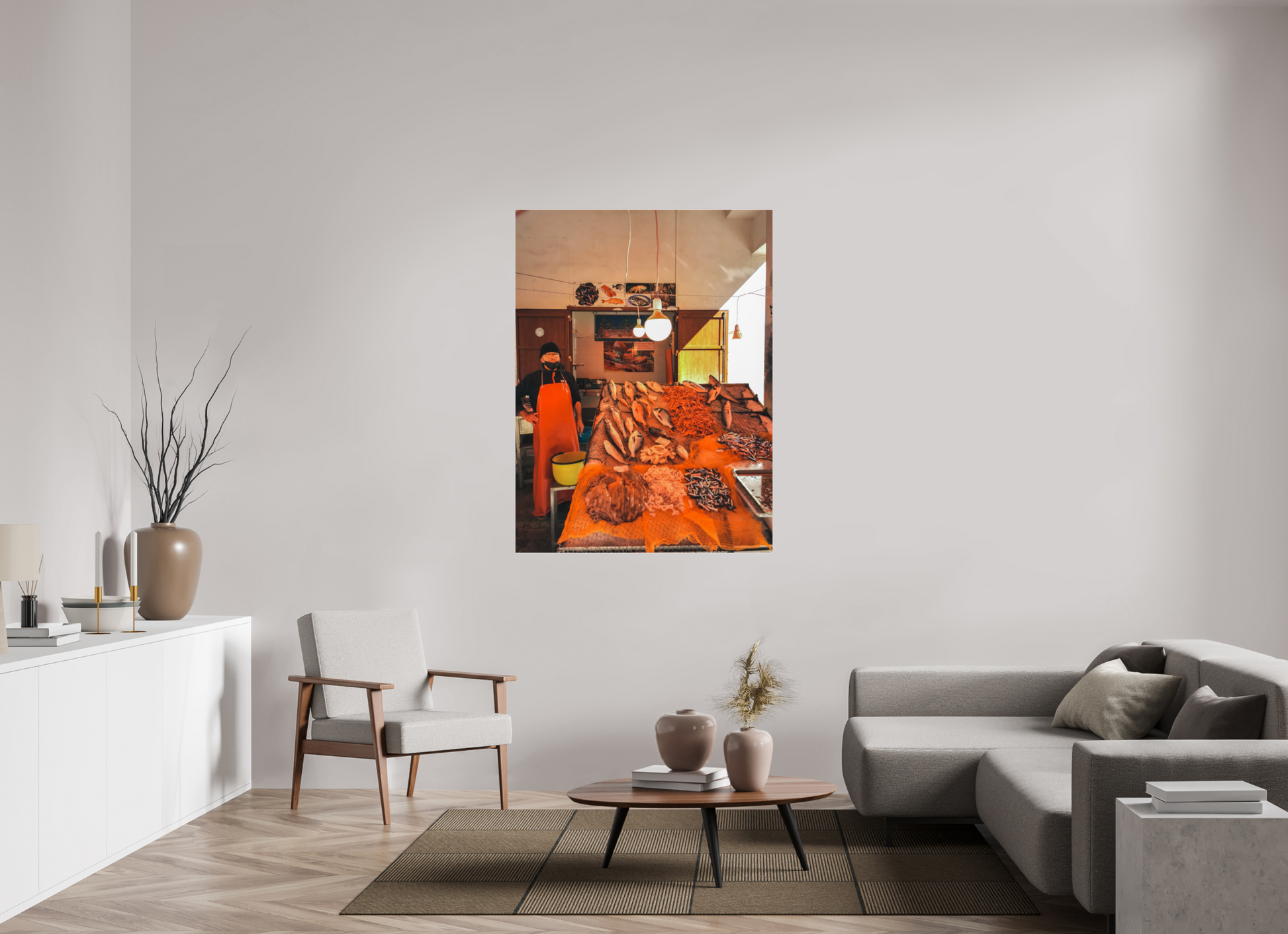 105 x 140 cm, Photo Print Under Acrylic Glass Fish in Palermo