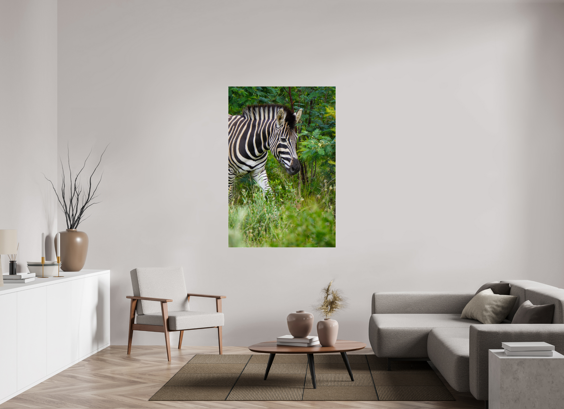 100 x 150 cm, Photo Print Under Acrylic Glass Zebra