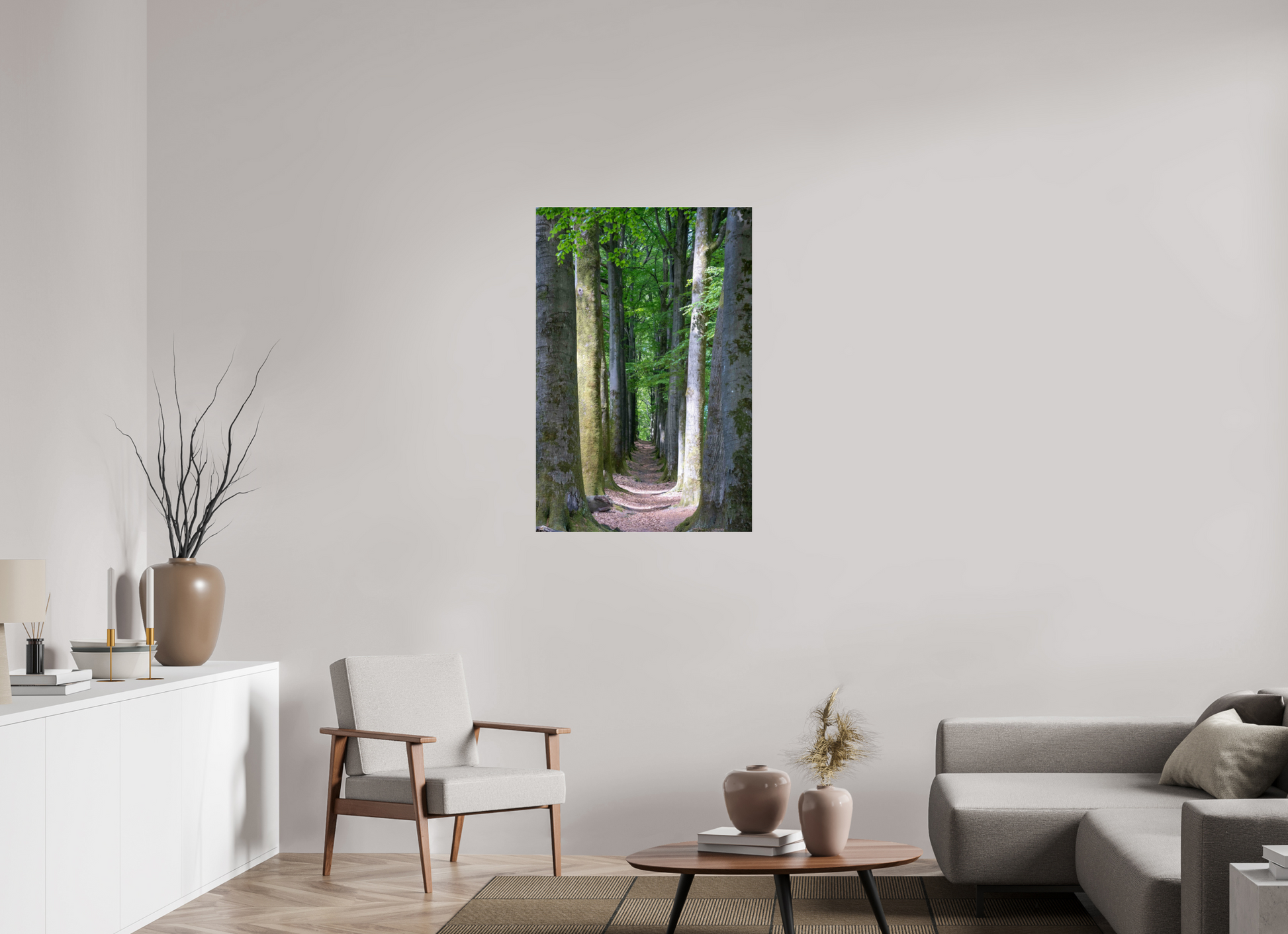 70 x 105 cm, Photo Print Under Acrylic Glass Emerald Corridor