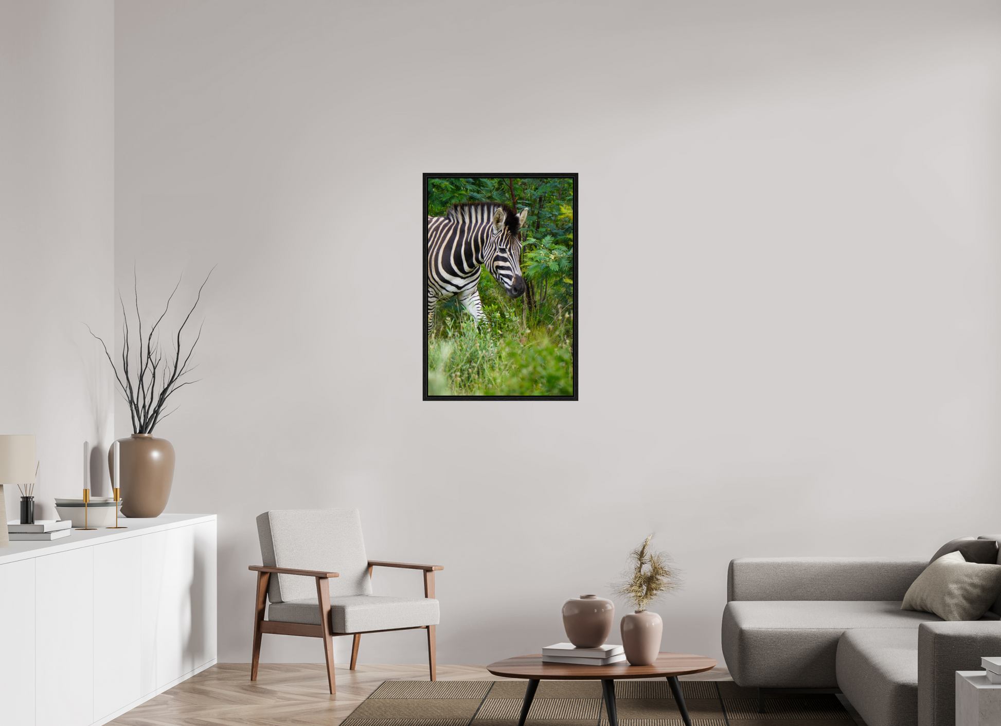 60 x 90 cm, Floater Frame Zebra